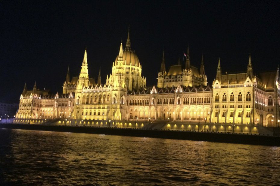 Night view of budapest parliament
