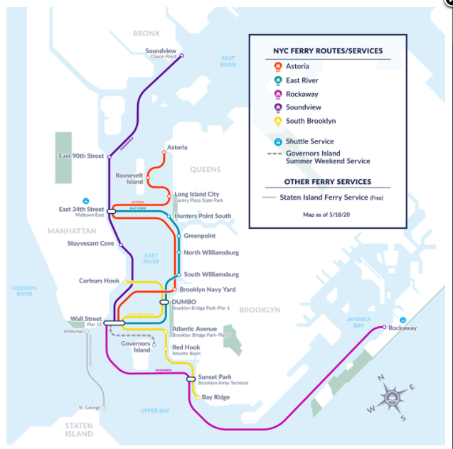 NYC Ferry Service Map