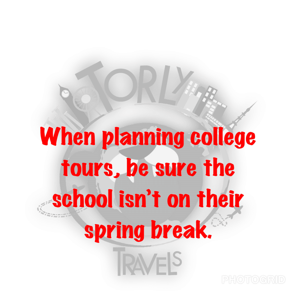 Travel tip - college tours