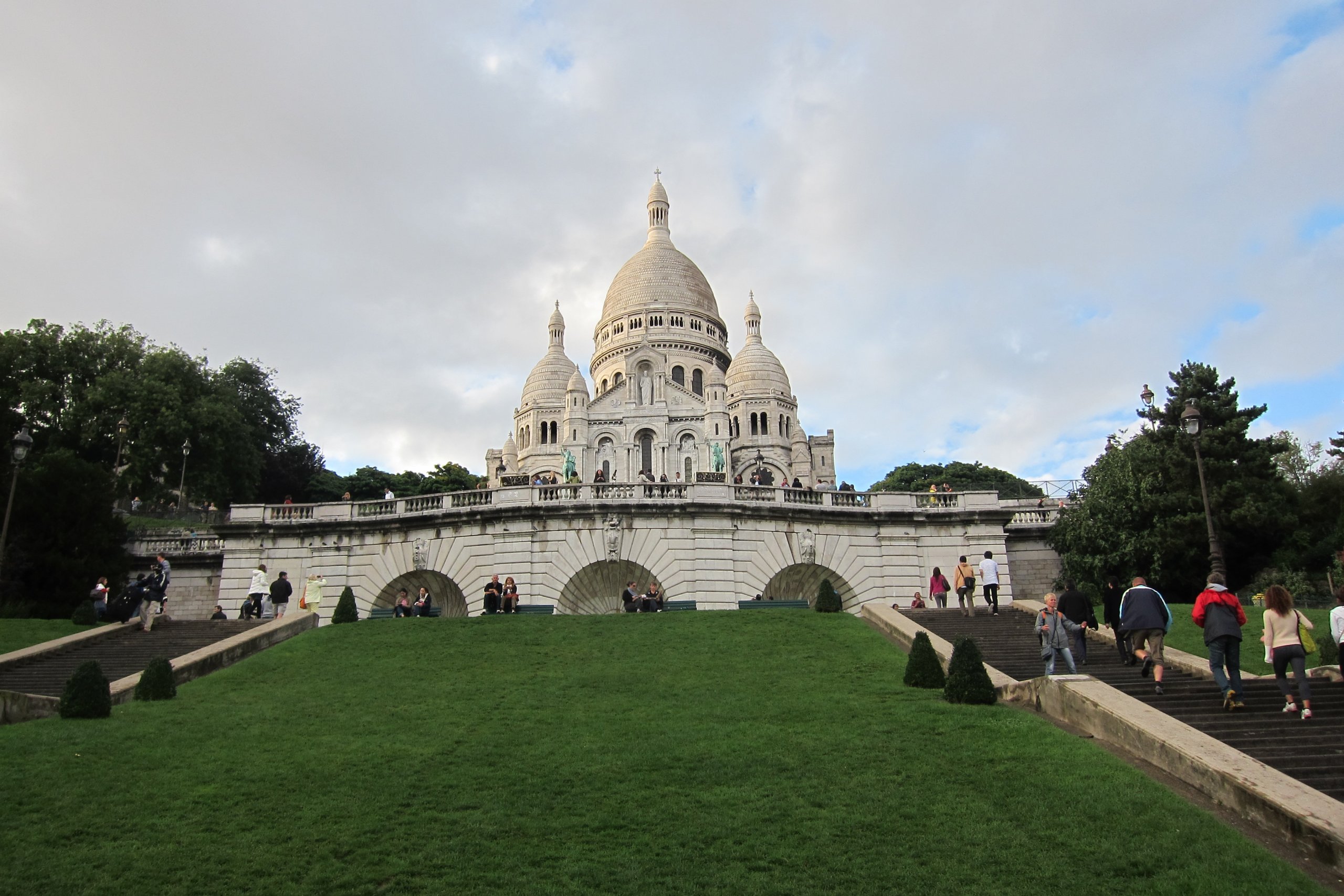 The Sacre Coeur from the bottom of the hill.  A must visit in Paris.