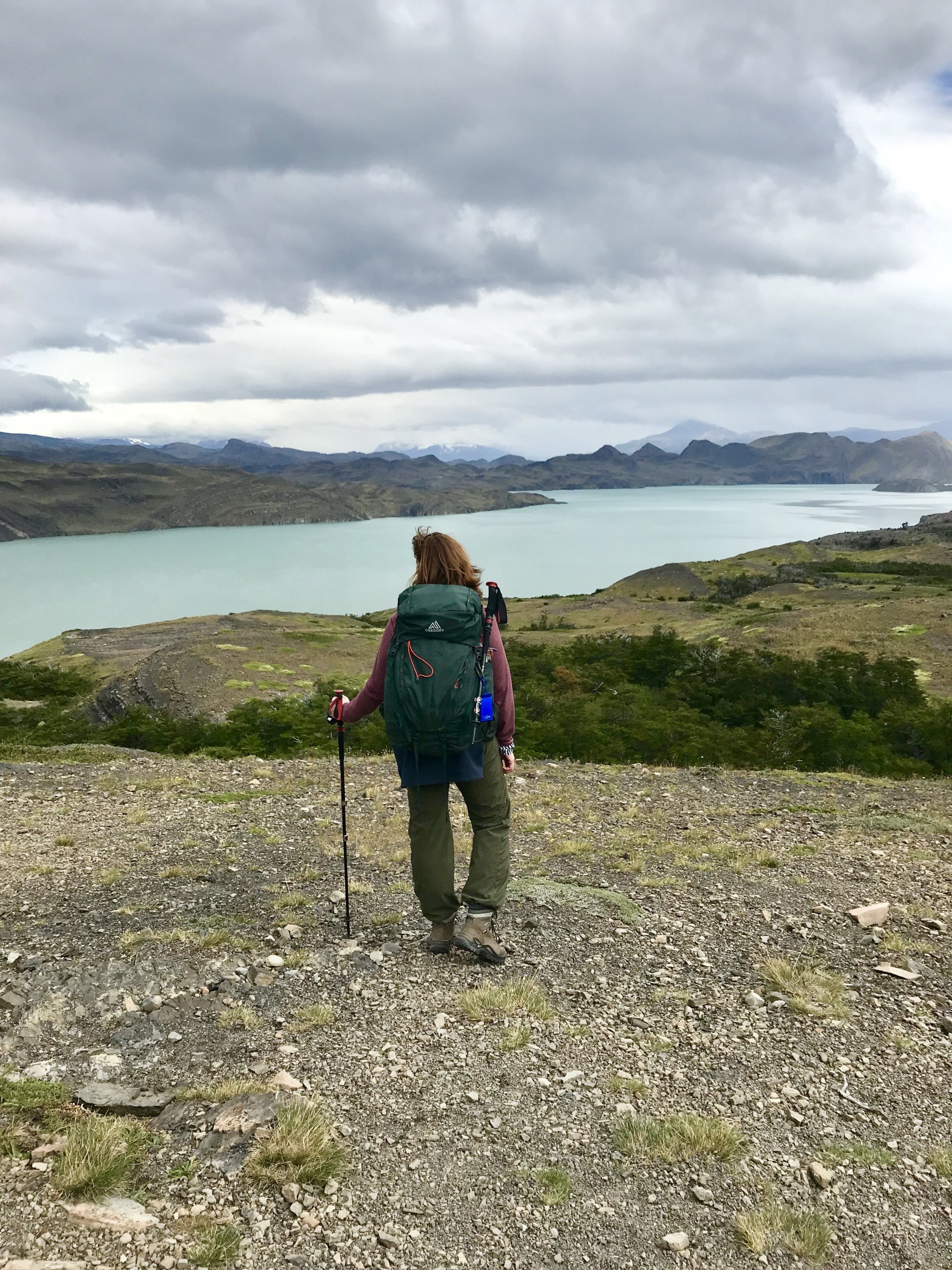 Me hiking Patagonia with my pack.